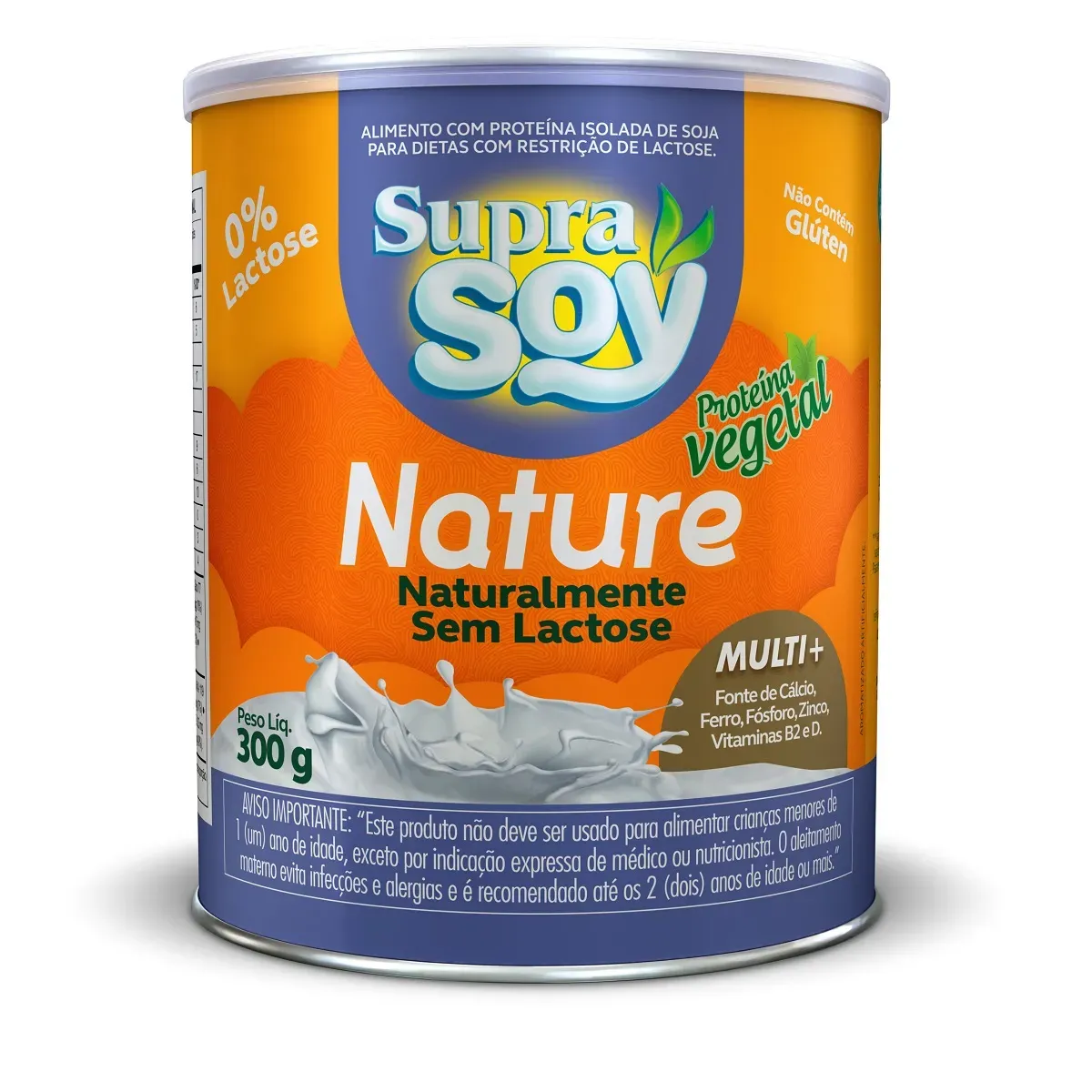 Leite em Pó Zero Lactose Nature Supra Soy 300G