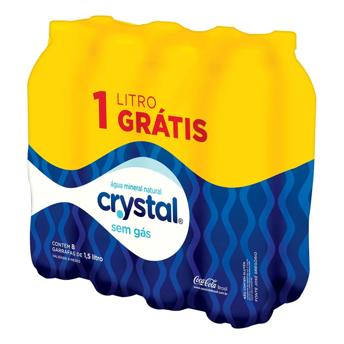 Água Mineral sem Gás Crystal 1,5 Litros - Pack 8UN