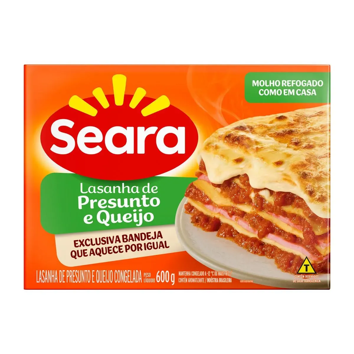 Lasanha de presunto e queijo Seara 600G