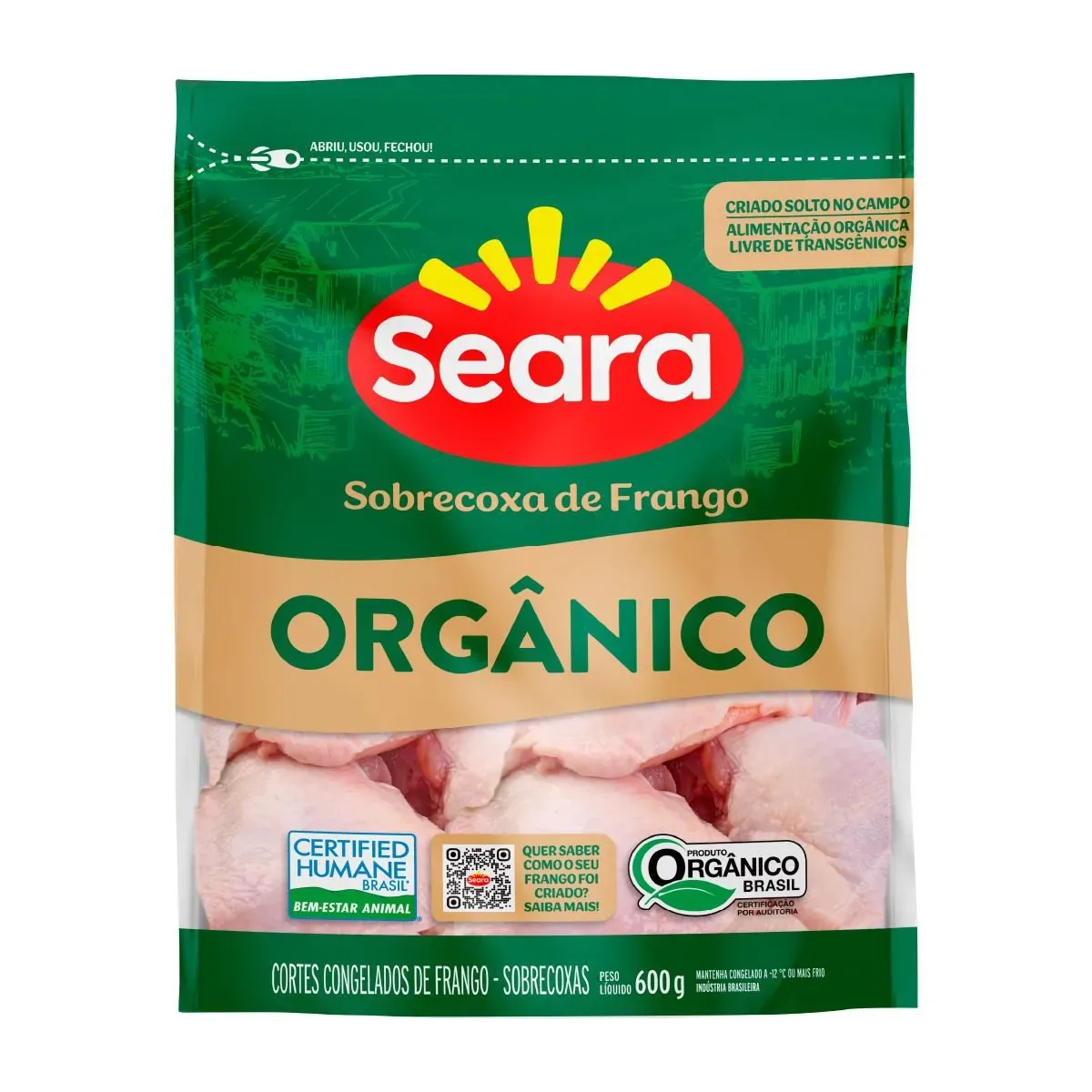 Sobrecoxa Seara Orgânico IQF 600G