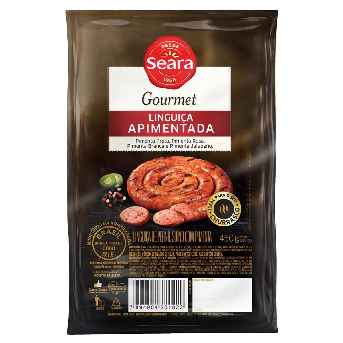 Linguiça Apimentada Seara Gourmet 450G