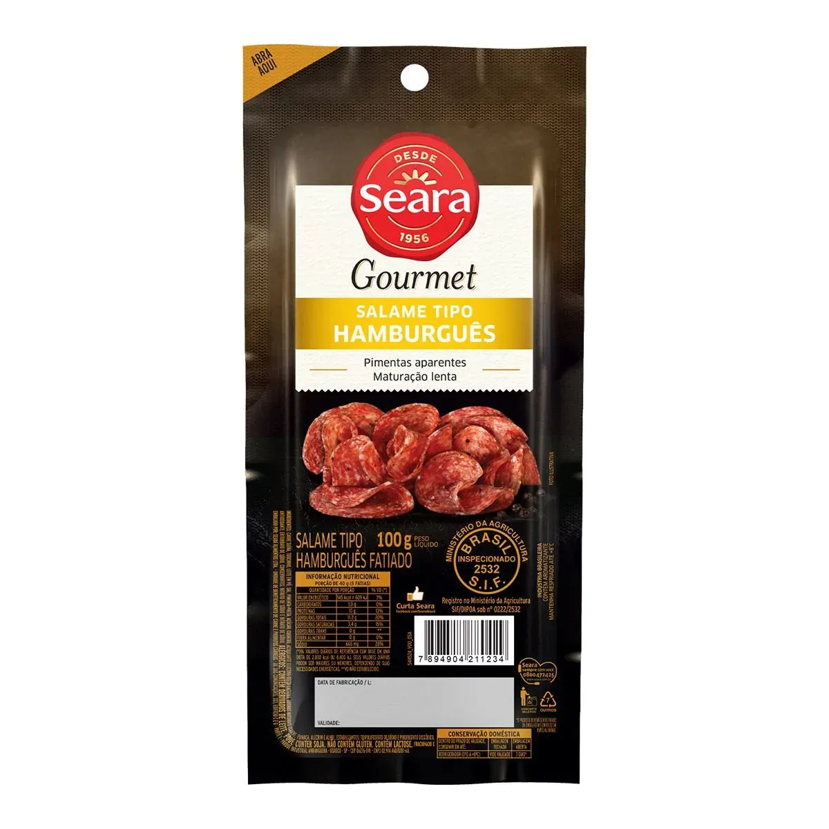 Salame Tipo Hamburguês Seara Gourmet 100G