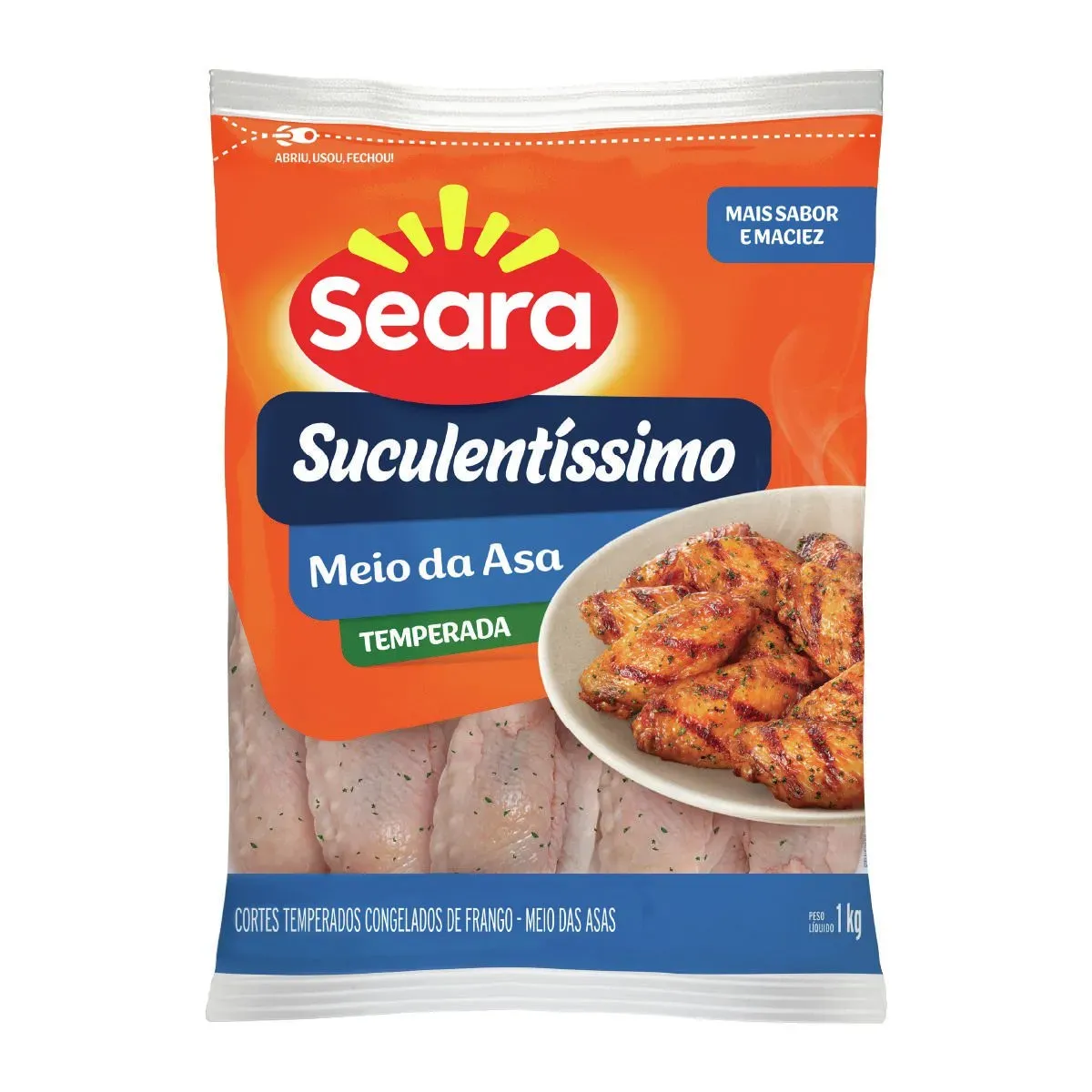 Meio da asa temperada Suculentíssimo IQF Seara 1KG