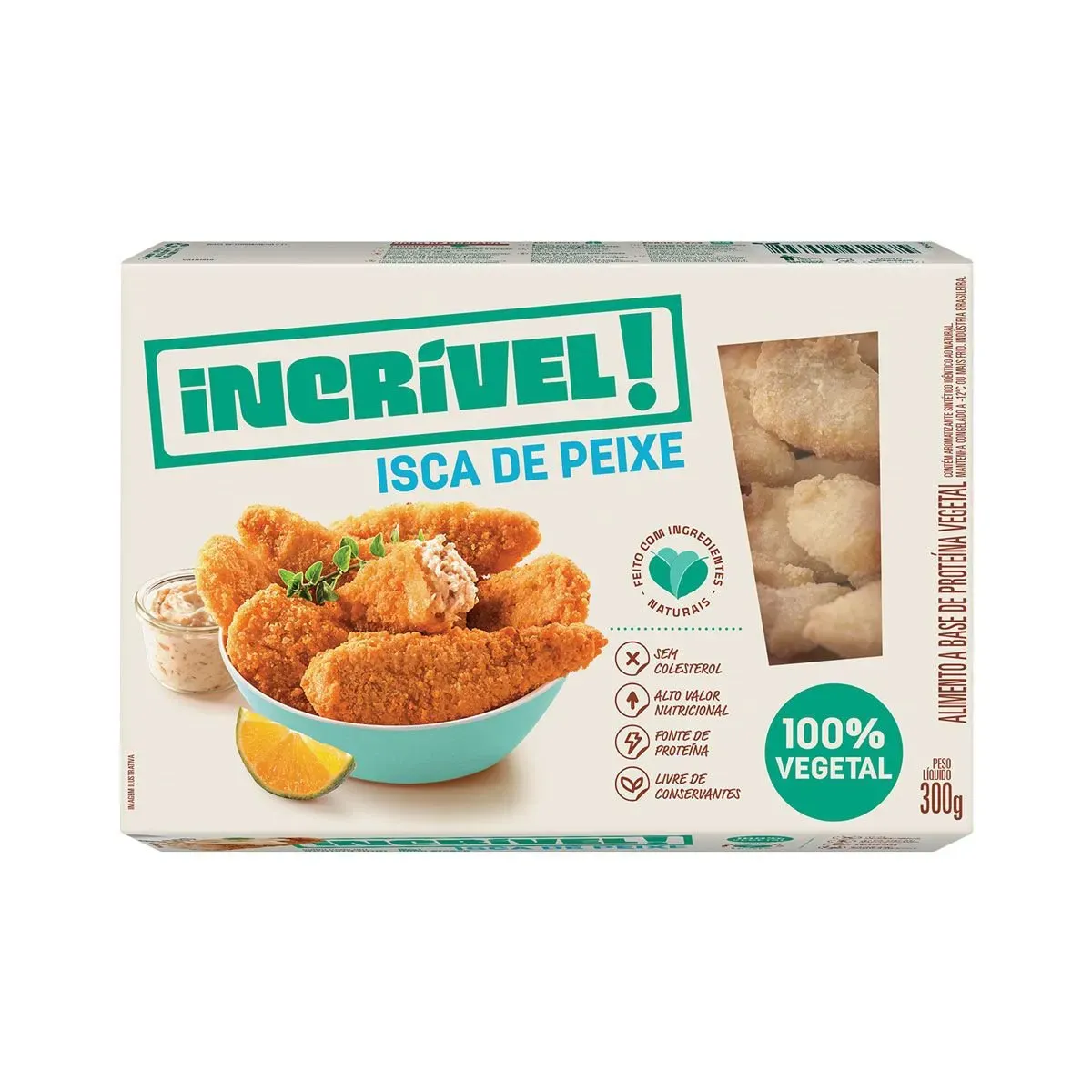 Isca de Peixe Incrível! 100% Vegetal 300G