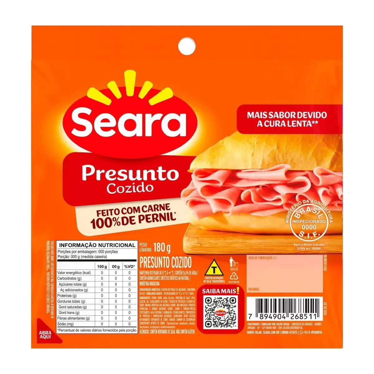 Presunto Fatiado Seara 180G