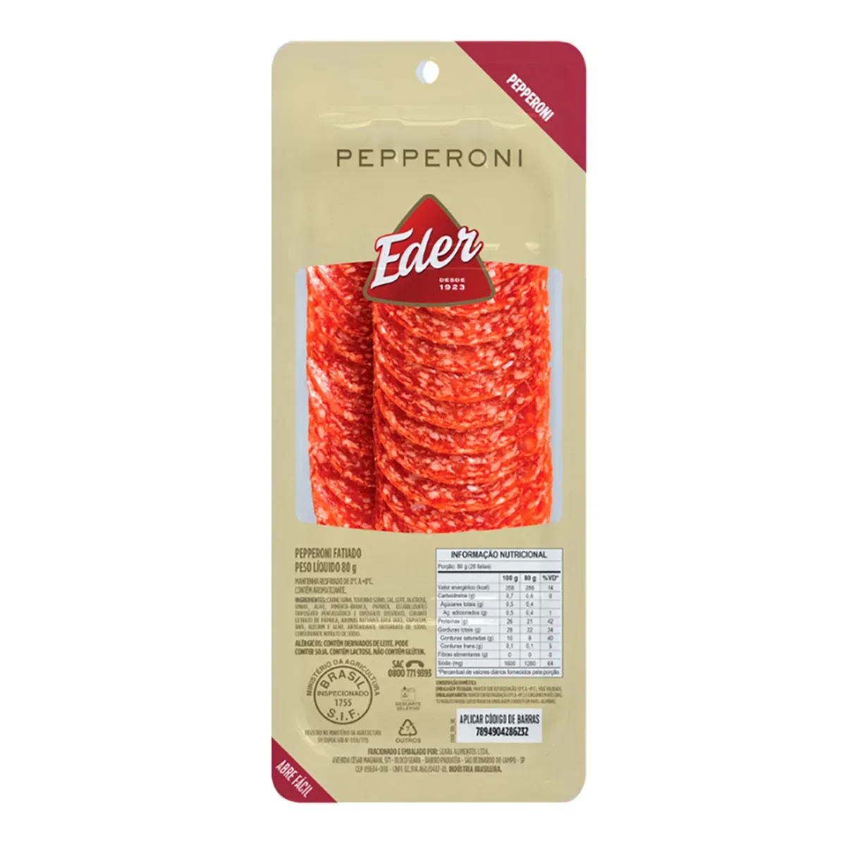 Pepperoni Fatiado Eder 80G