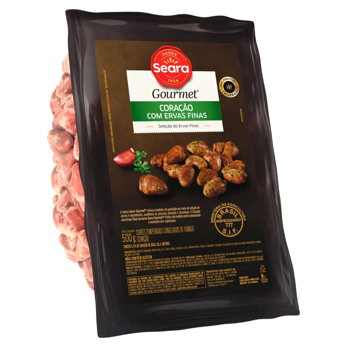 Coração Frango Temperado Ervas Seara Gourmet 500G