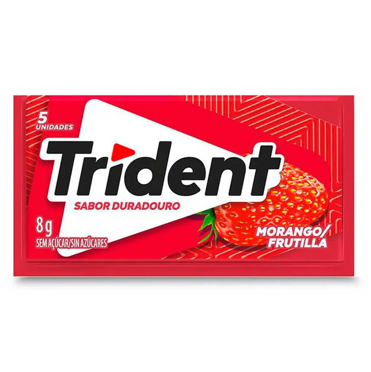Chiclete Trident Morango Sem Açúcar - com. 8G 5UN