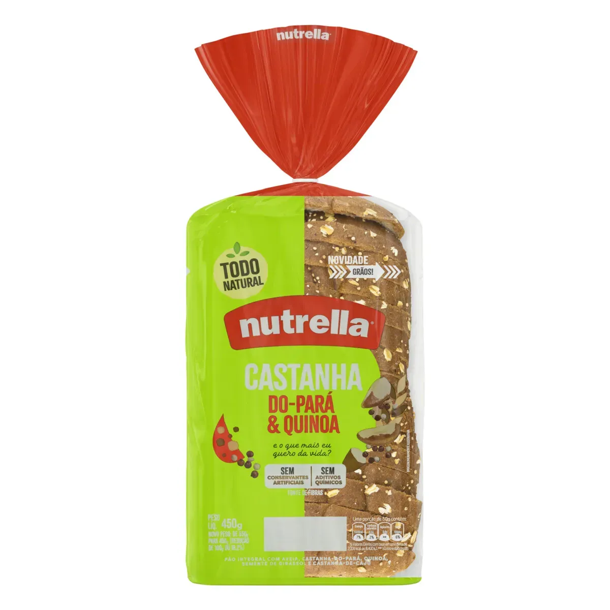 Pão Integral Castanha-do-Pará Quinoa Nutrella 450G