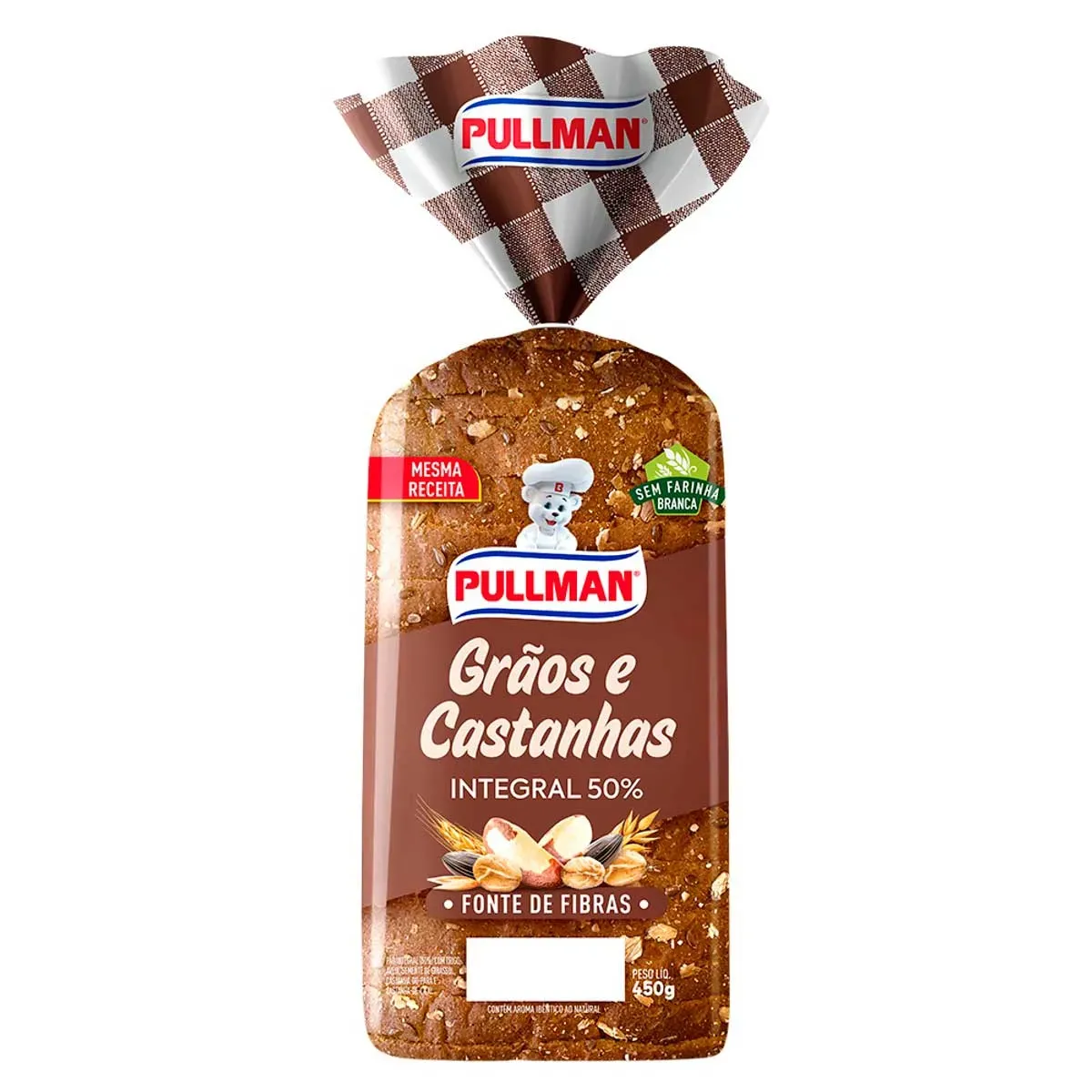 Pão Integral Grãos e Castanhas Pullman 450G