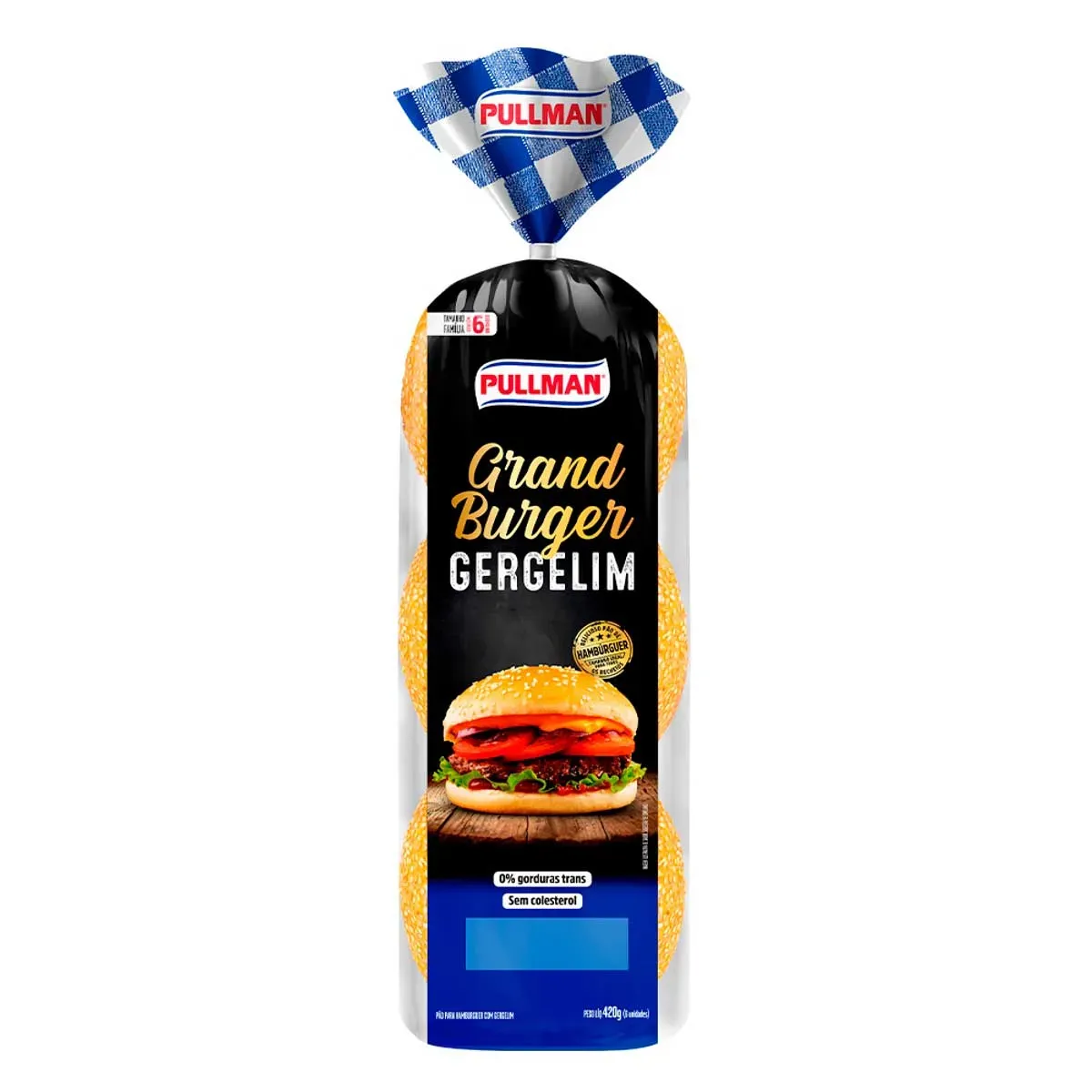 Pão Hambúrguer Gergelim Pullman Grand Burger 420G