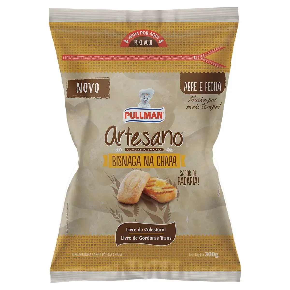 Pão Bisnaguinha na Chapa Pullman Artesano 300G