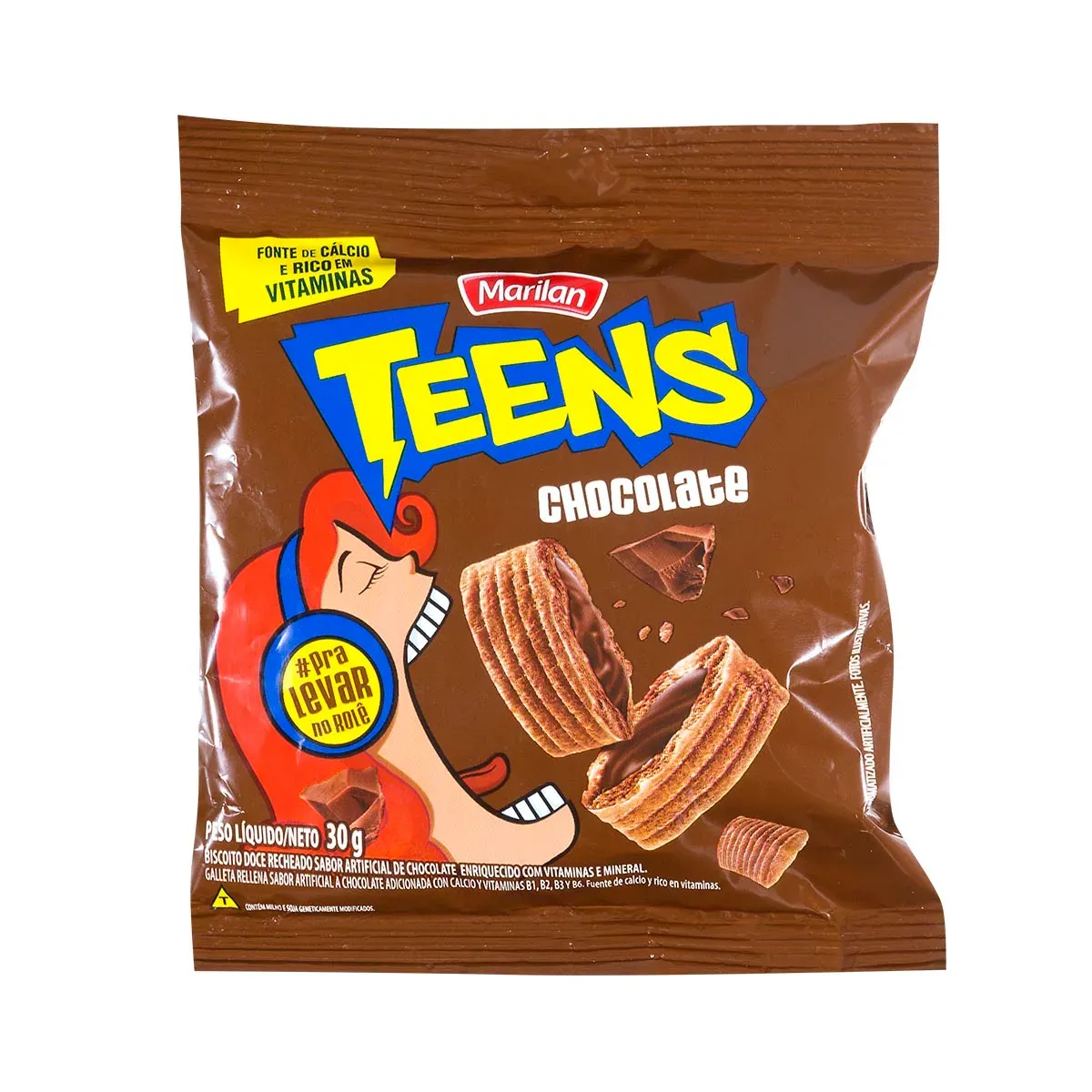 Mini Biscoito de Chocolate Teens Marilan 30G