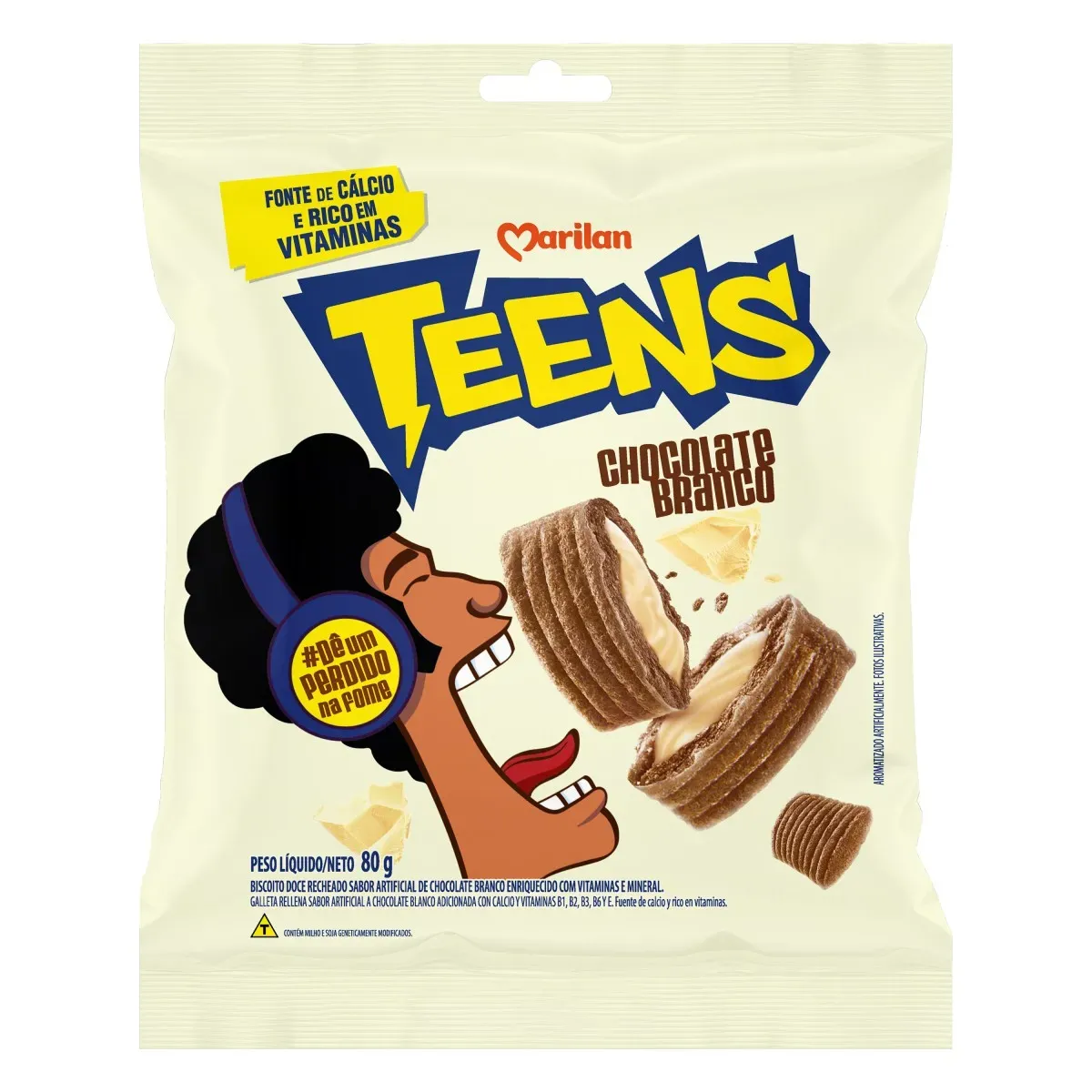 Biscoito Recheio Chocolate Branco Marilan 80G