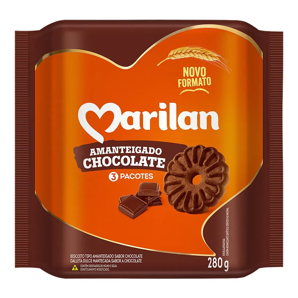 Biscoito Amanteigado Chocolate Marilan 280G