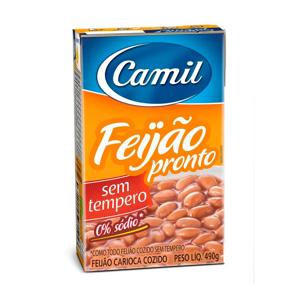 Feijão Carioca Sem Tempero Camil 490G