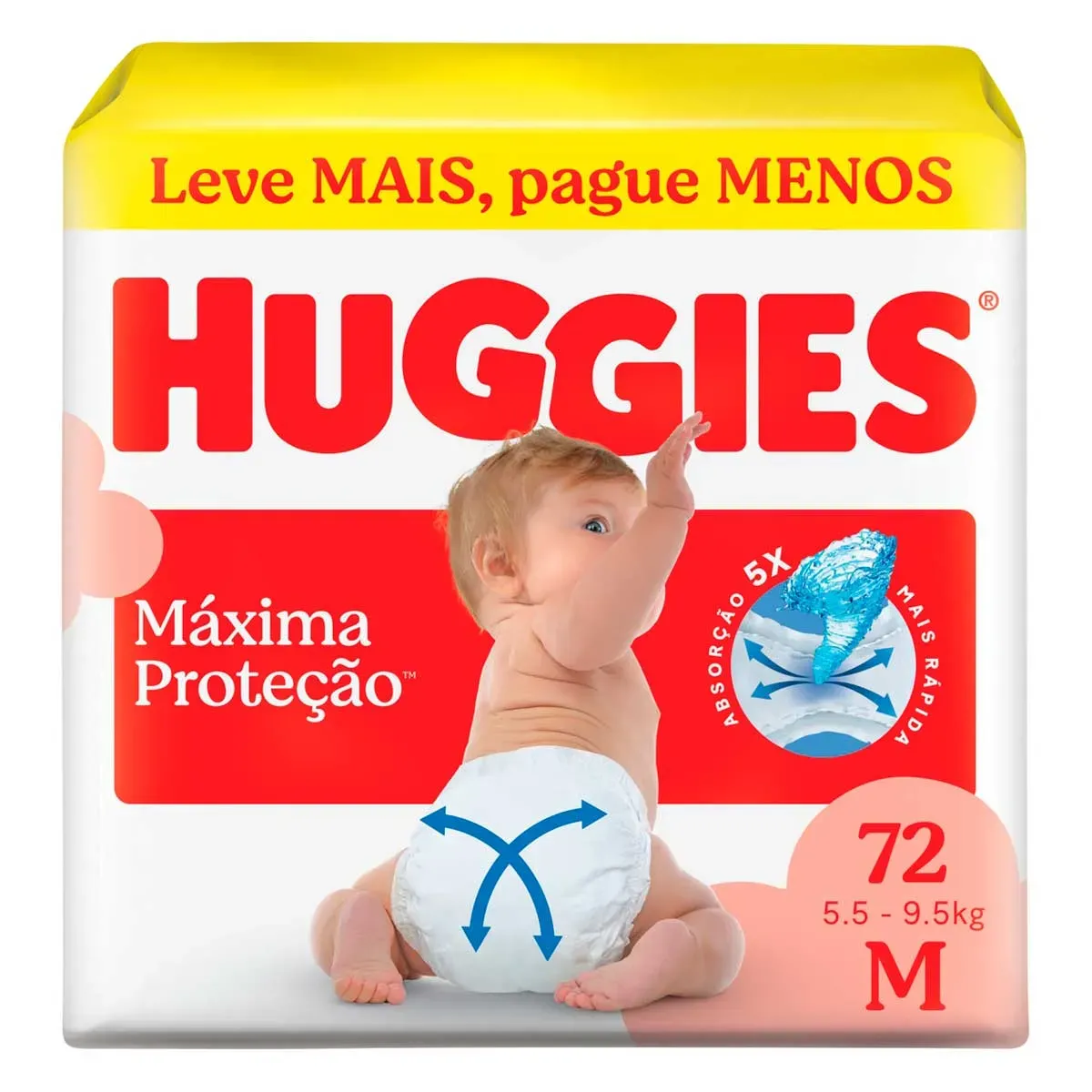 Fralda Descartável Máxima Proteção M Huggies 72UN