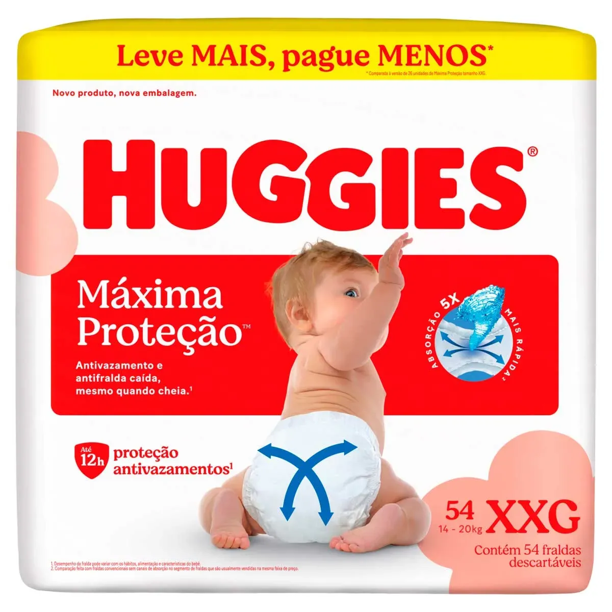 Fralda Descartável Infantil Huggies 20KG 54UN