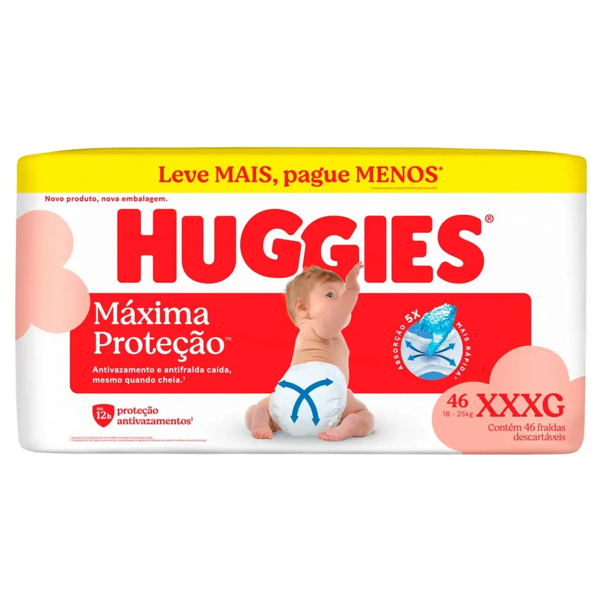 Fralda Descartável Infantil Huggies 25KG 46UN