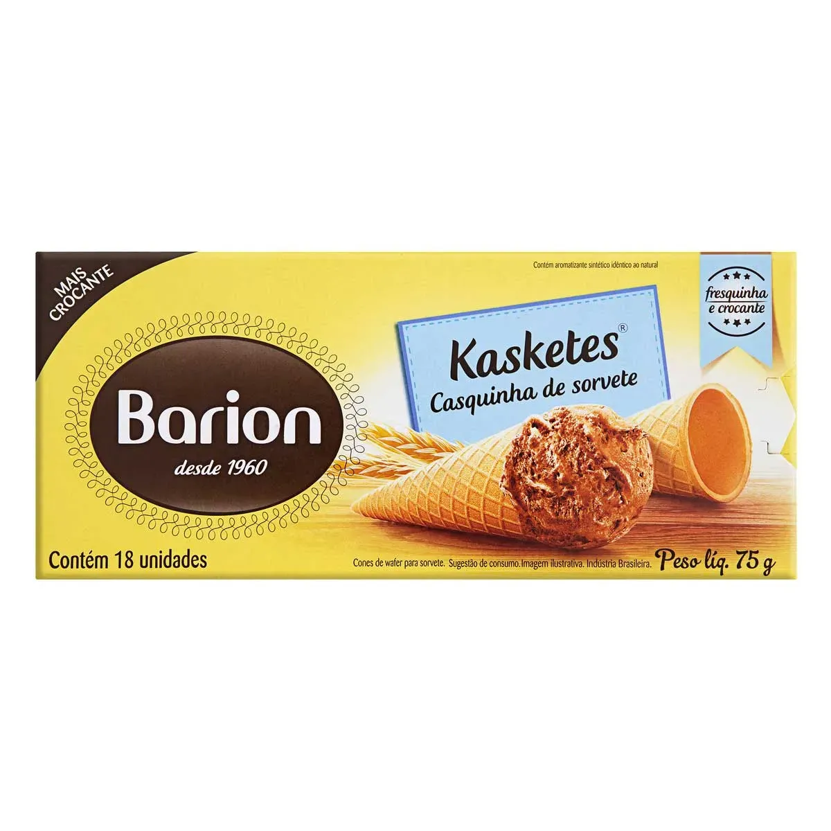 Casquinha de Sorvete Barion Kasketes 75G 18UN