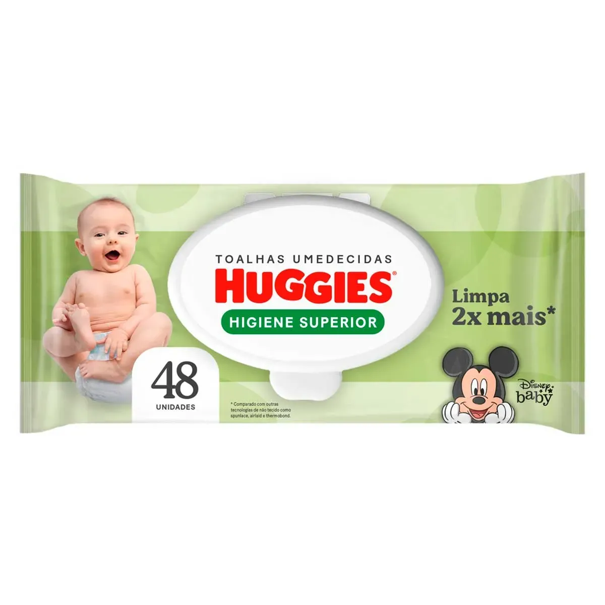Lenços Higiene Superior Limpam 2x Huggies 48UN
