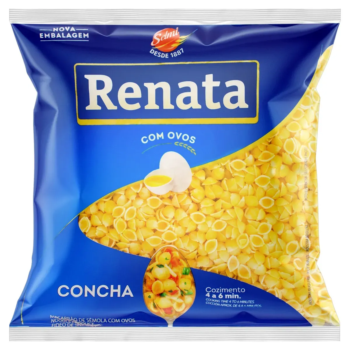 Macarrão Conchiglione com Ovos Nº 1 Renata 500G