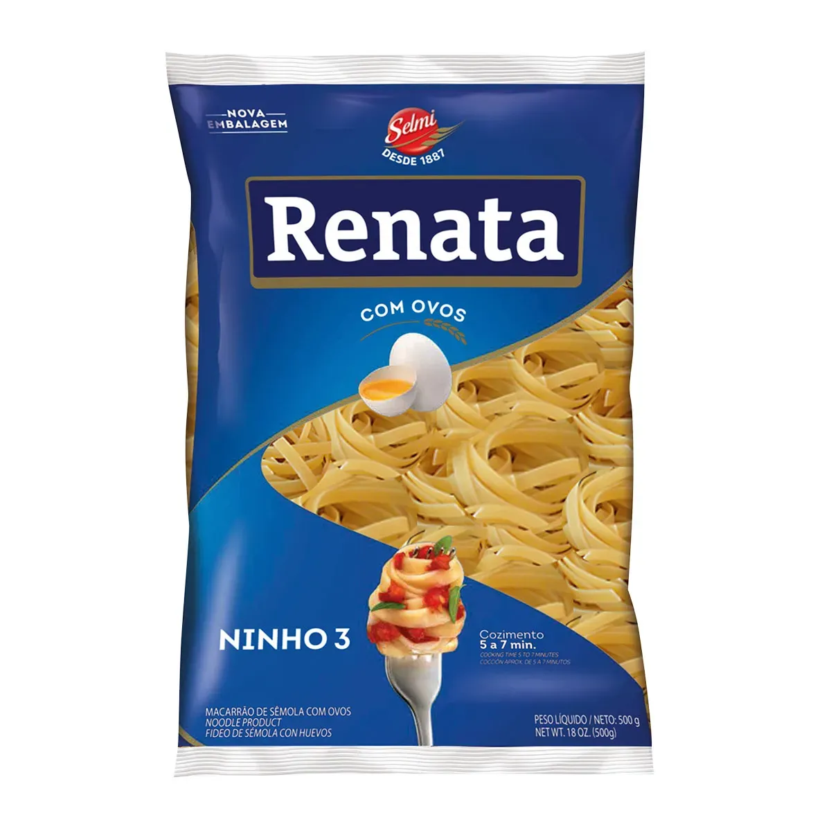 Macarrão Ninho com Ovos Nº 3 Renata 500G