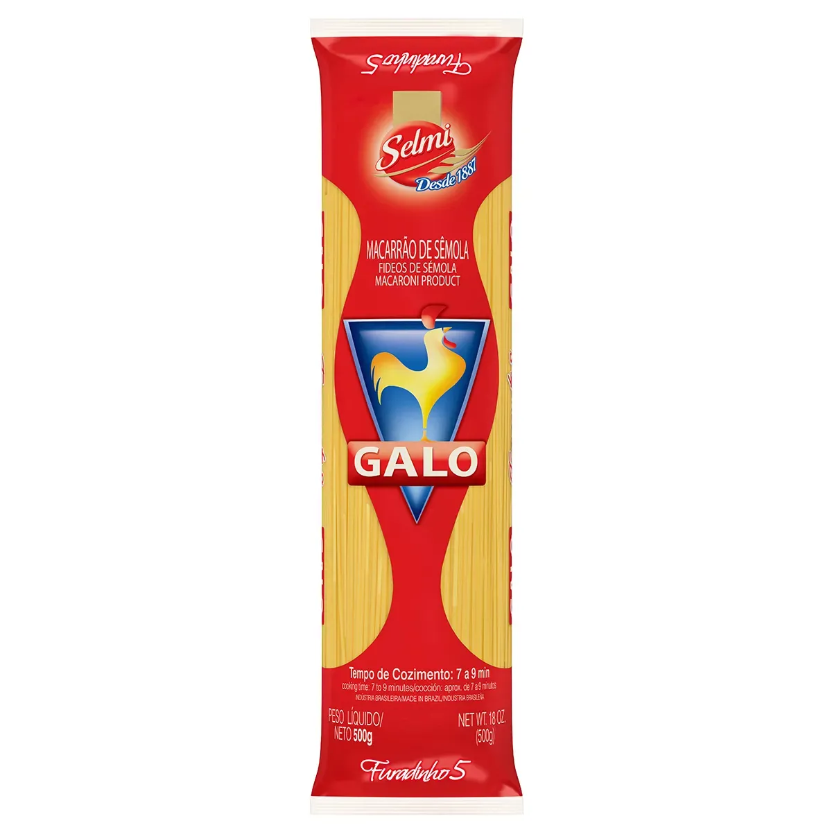 Macarrão Furadinho de Sêmola Nº 5 Galo 500G
