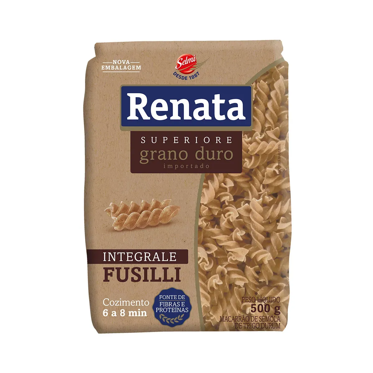 Macarrão Parafuso Integral Grano Duro Renata 500G