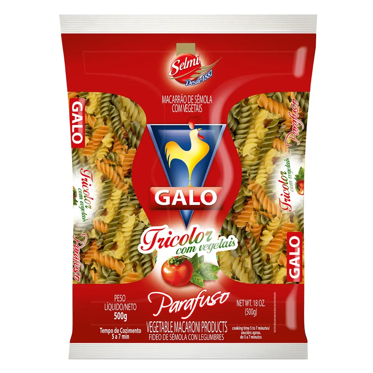 Macarrão Parafuso de Sêmola Galo 500G