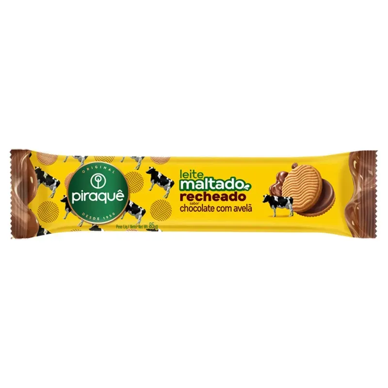 Biscoito Leite Maltado Recheado Piraque 85G