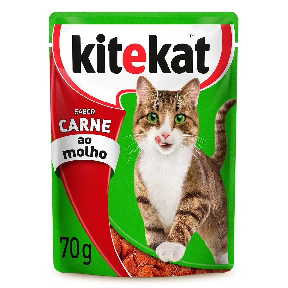 Ração Úmida Kitekat Carne ao Molho 70G