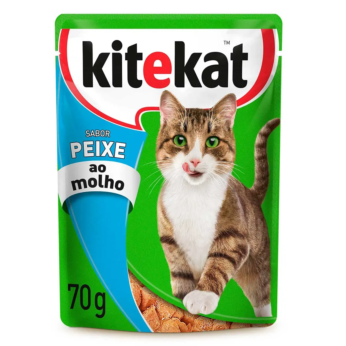 Ração Úmida Kitekat Peixe ao Molho 70G