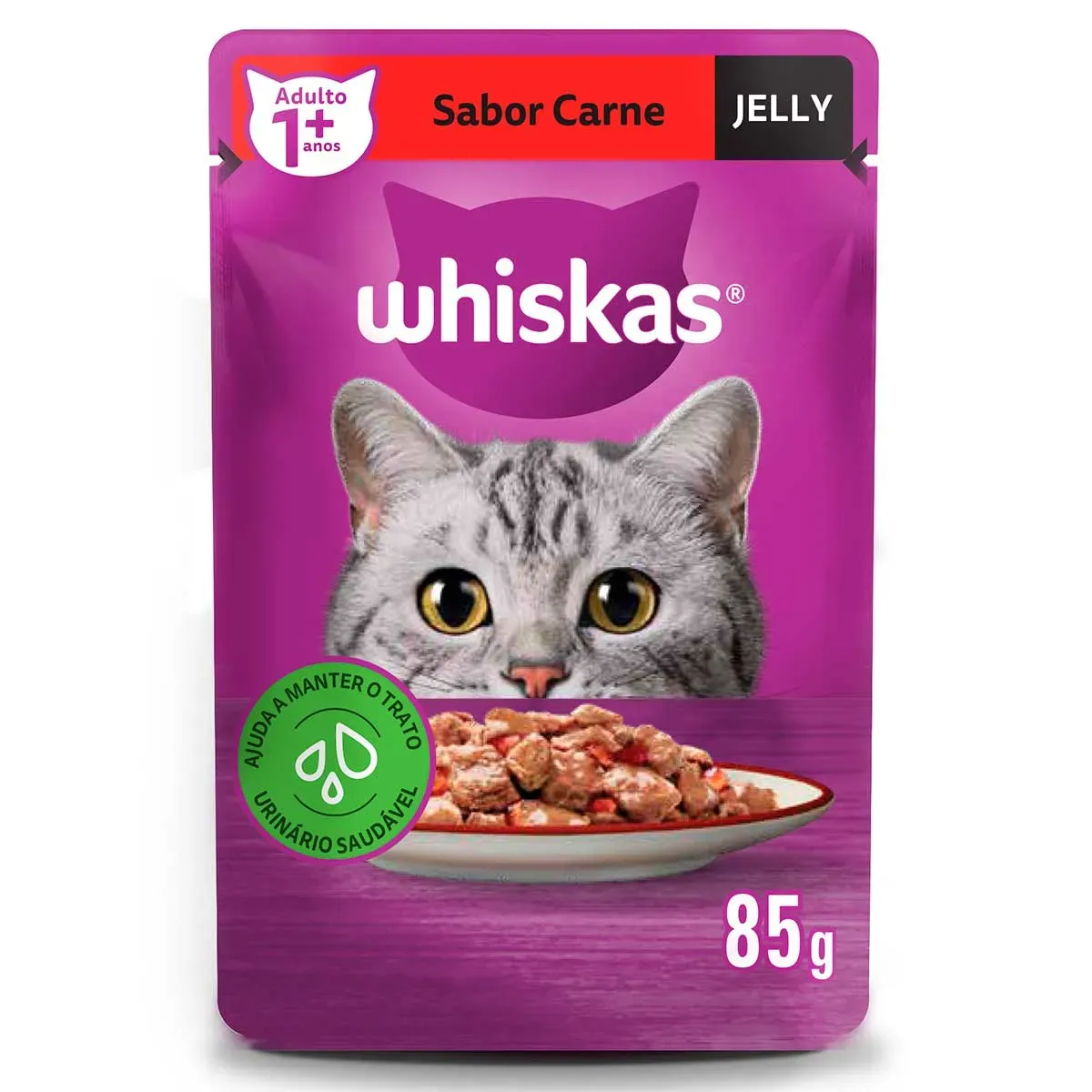 Ração Úmida Carne Jelly Whiskas 85G