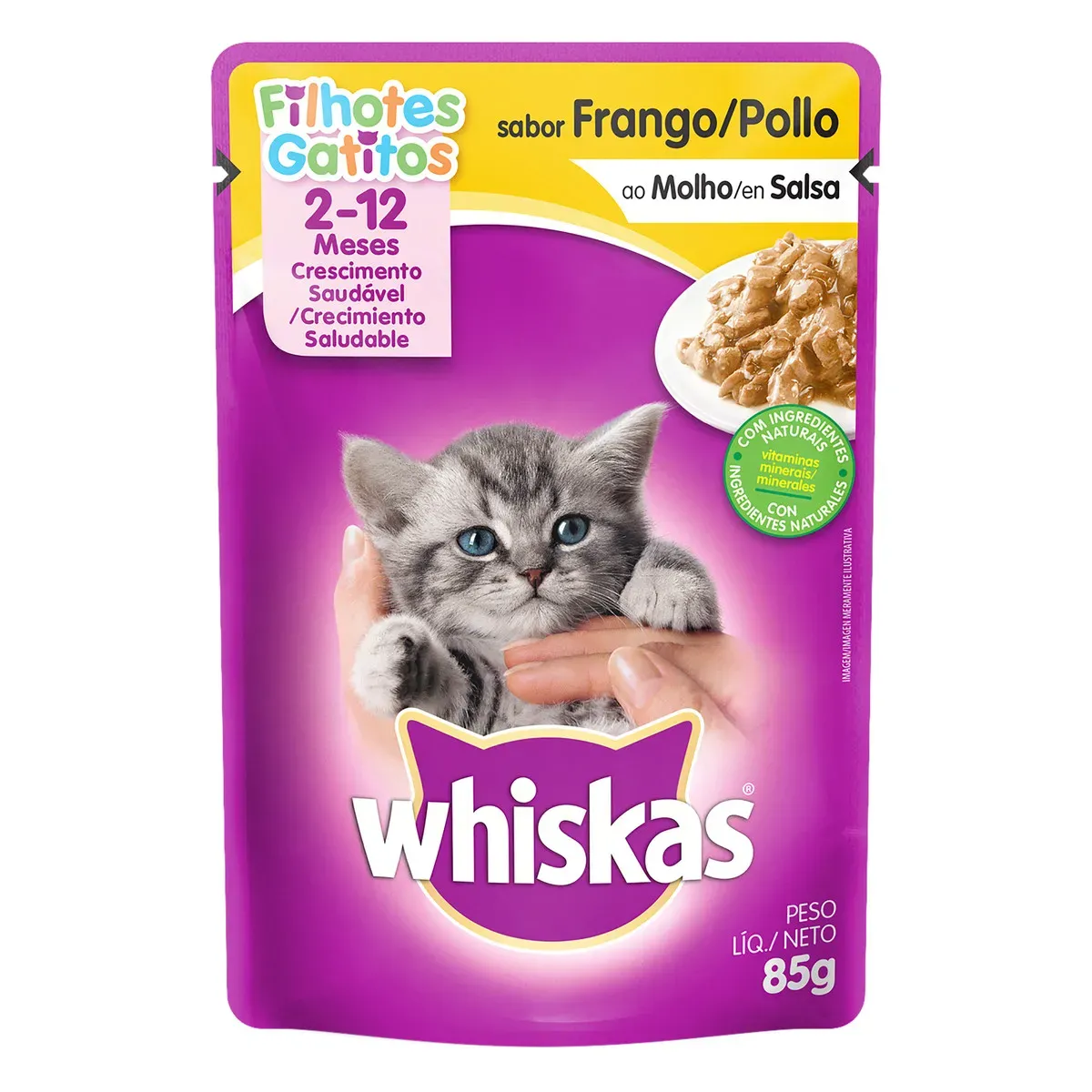 Ração Úmida Frango Molho Gatos Whiskas 85G