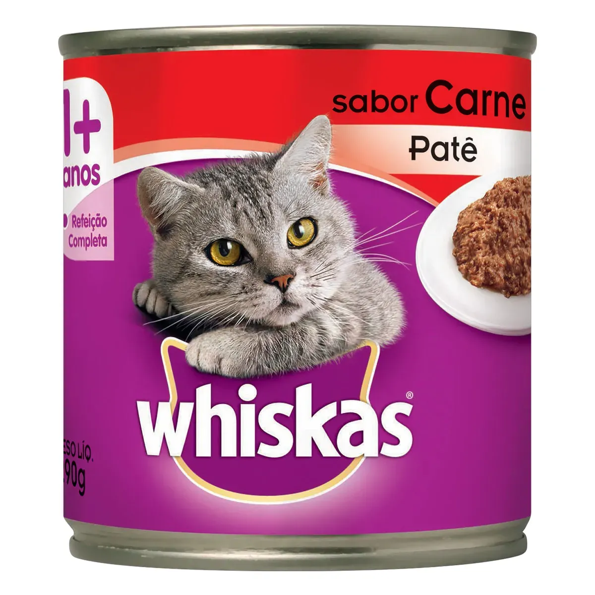 Ração Úmida Patê de Carne Whiskas 290G