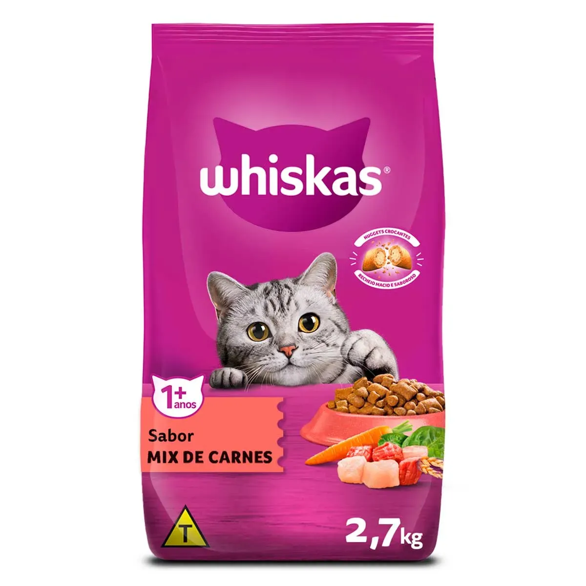 Ração Mix de Carnes com Whiskas 2,7KG