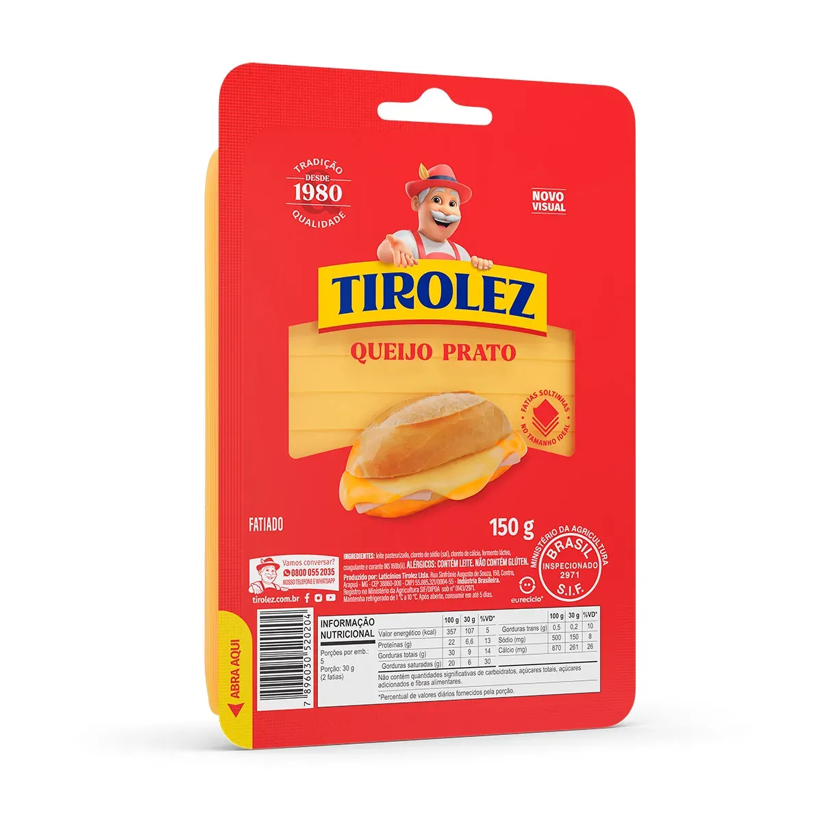 Queijo Prato Fatiado Tirolez 150G