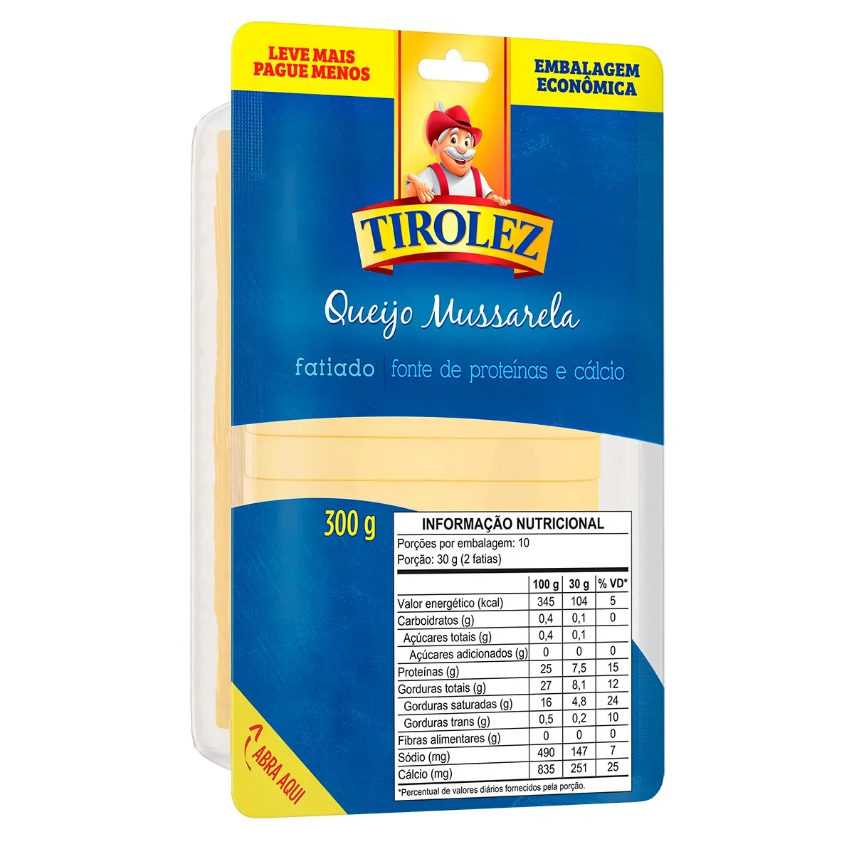 Queijo Mussarela Fatiado Tirolez 300G