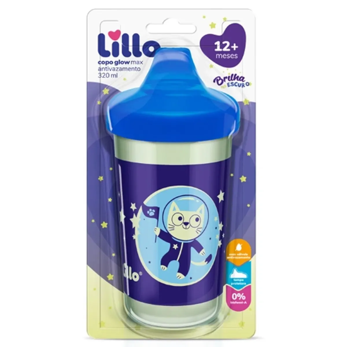 Copo Antivazamento Lilo Glow Max Menino 320ML