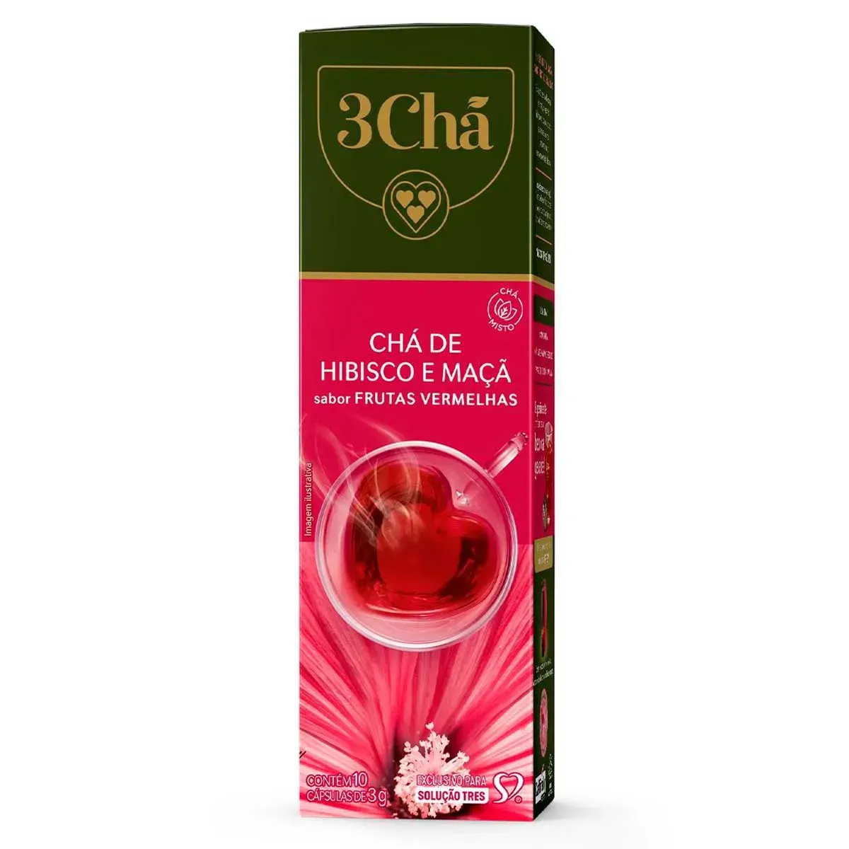 Chá Cápsula Hibisco e Maçã 3 Corações 30G 10UN