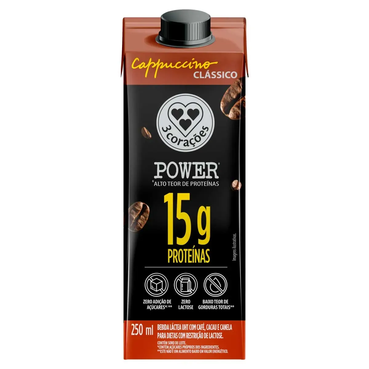 Bebida Láctea Proteica Cappuccino 3 Corações 250ML