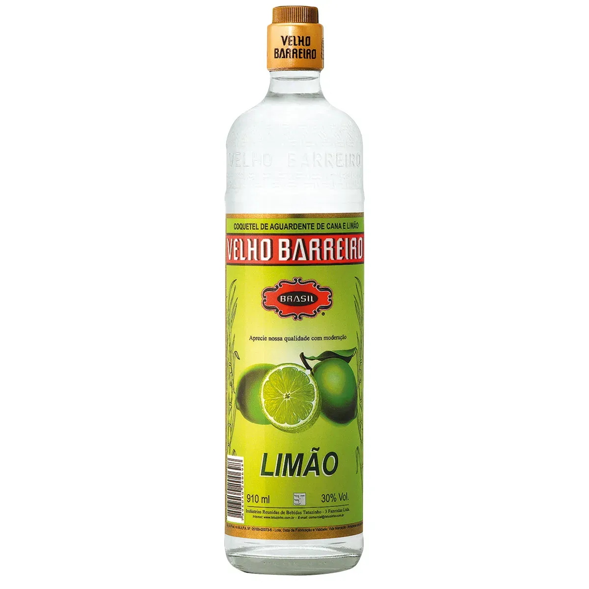 Cachaça Velho Barreiro Limão 910ML