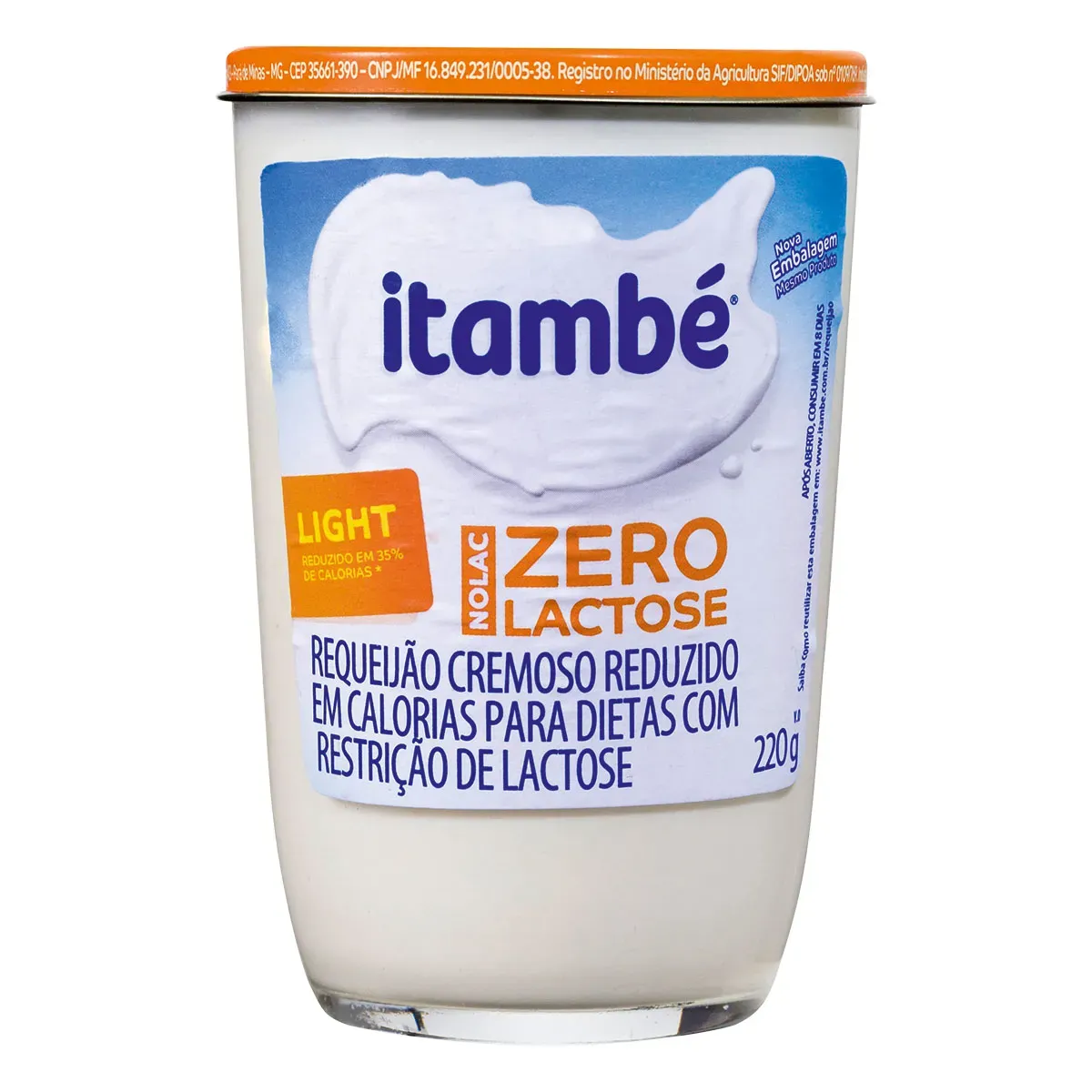 Requeijão Cremoso Light sem Lactose Itambé 220G