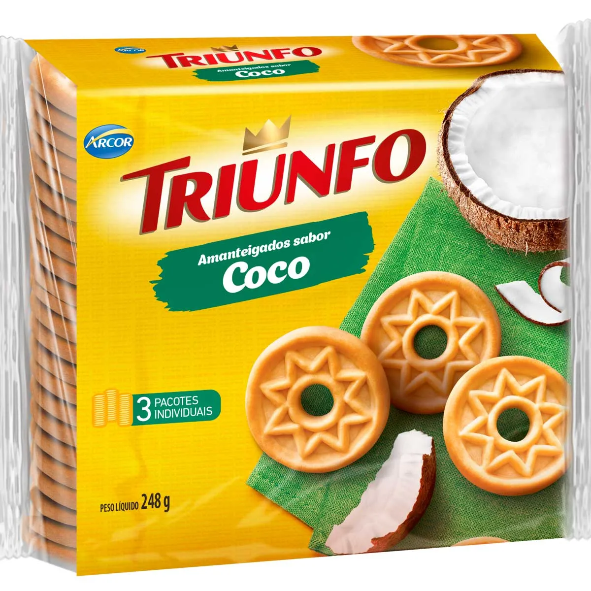 Biscoito Amanteigado Coco Triunfo 248G