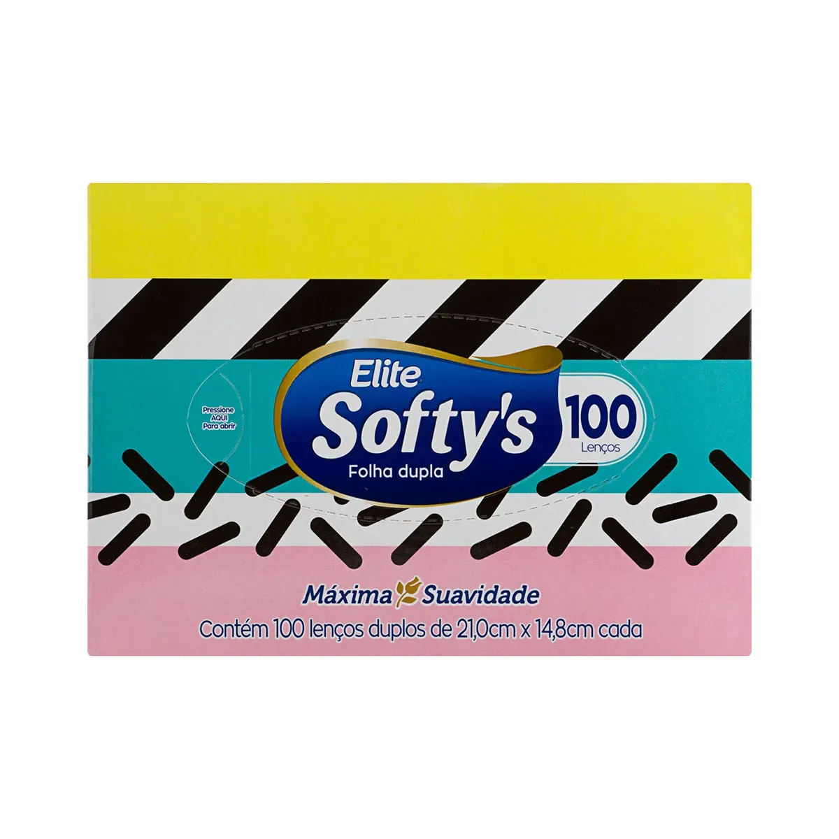 Lenço Papel Folha Dupla Elite Softy's 21,0cm 100UN
