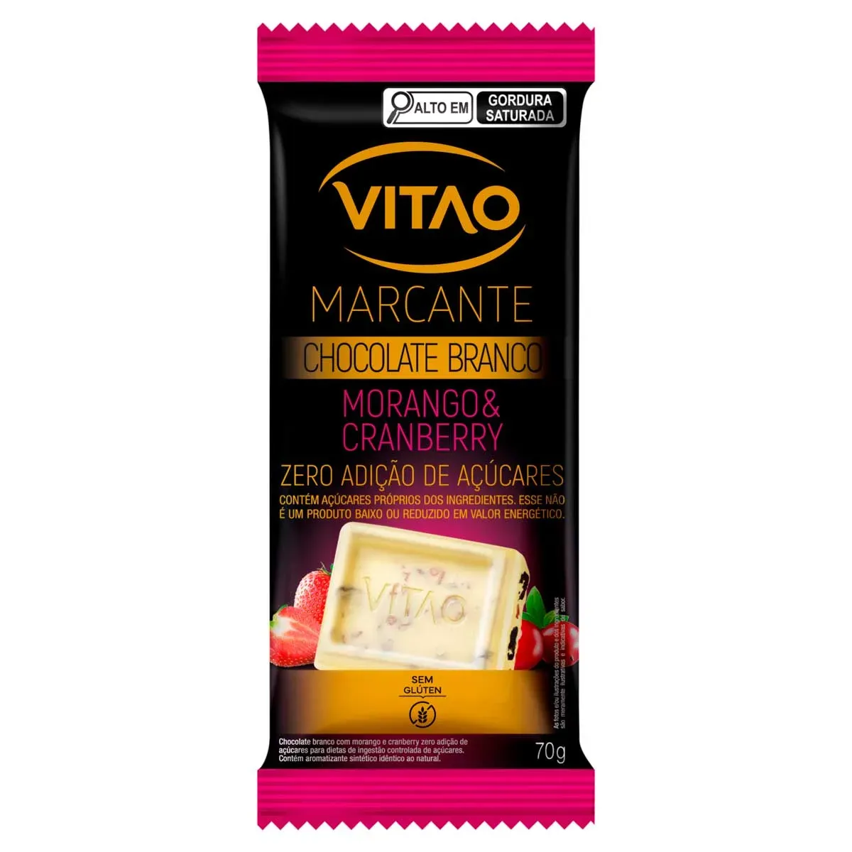 Chocolate Branco Morango Cranberry Vitao 70G
