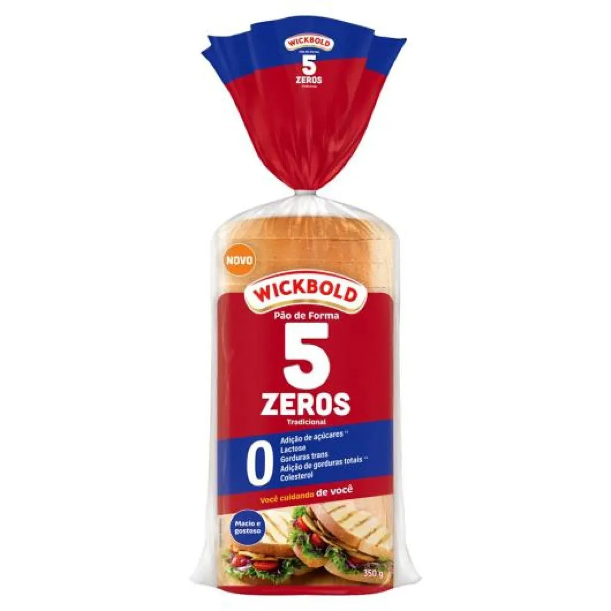 Pão de Forma Zero Lactose 5 Zeros Wickbold 350G