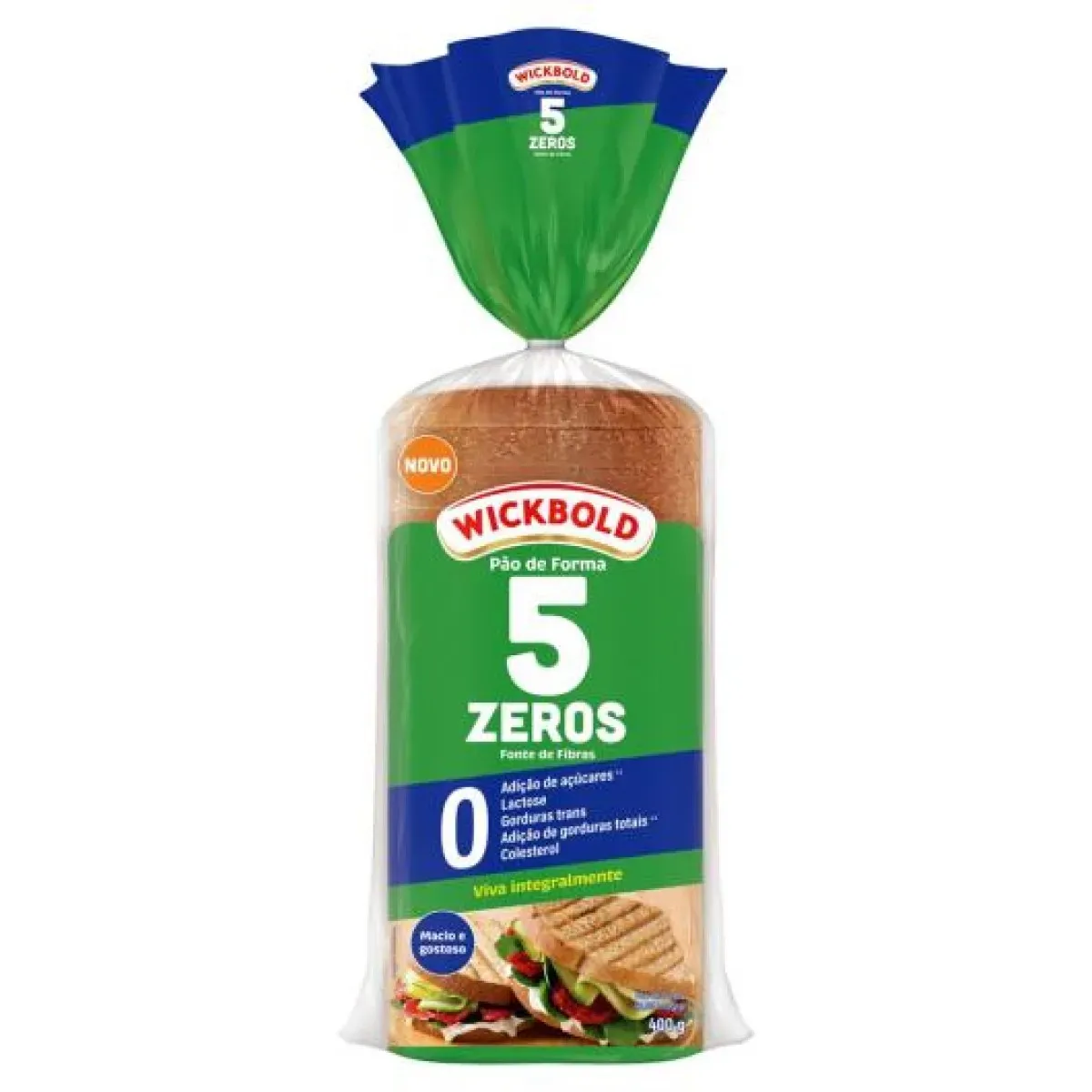 Pão Forma 5 Zeros Viva Integralmente Wickbold 400G