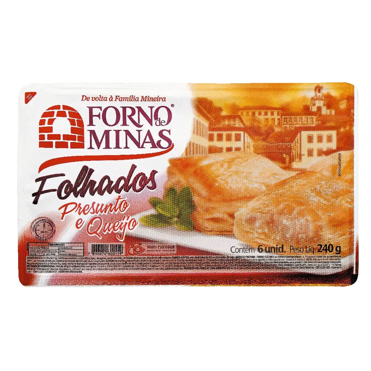 Folhado Presunto Queijo Forno Minas 240G 6UN